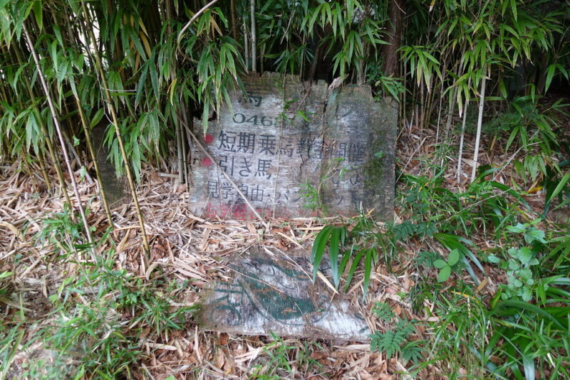 朽ち果てた看板（2017年6月撮影）