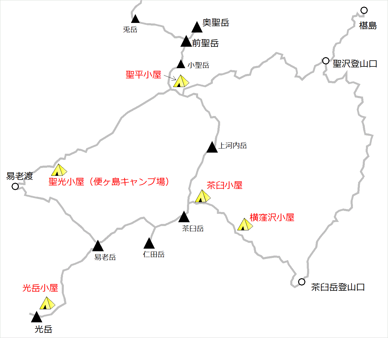 南アルプス 聖岳 光岳 エリア 山旅テント場ガイド 山旅gogo