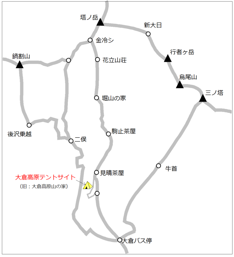 大倉高原テントサイト・マップ