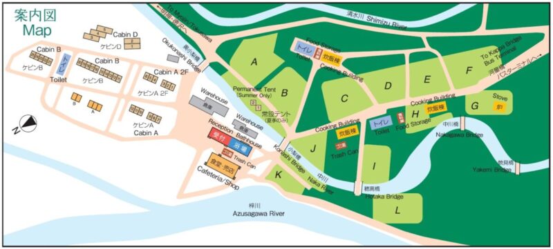 小梨平キャンプ場／案内図Map